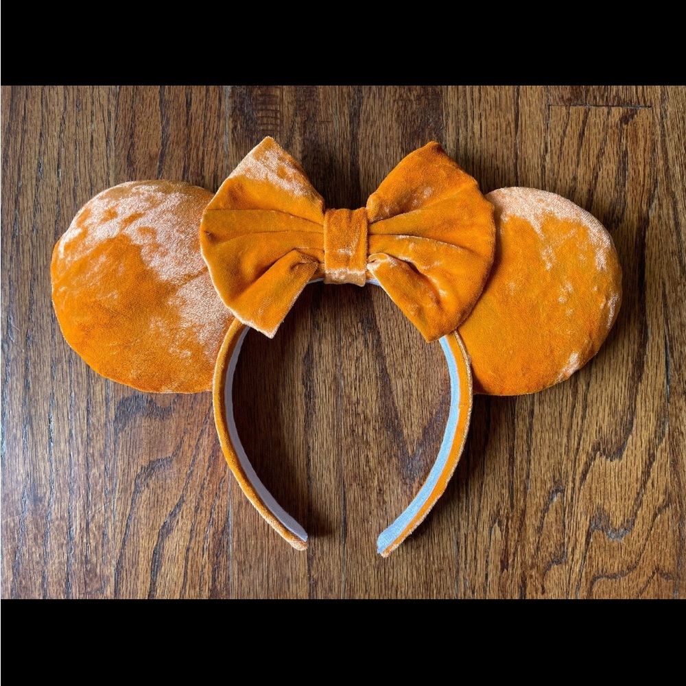 Velvet Pumpkin Orange Minnie Ears